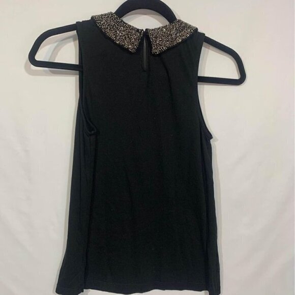GAP woman’s sleeveless blouse. Embroidered beading collar. Soft! Size XS. Modal/ - Picture 3 of 6